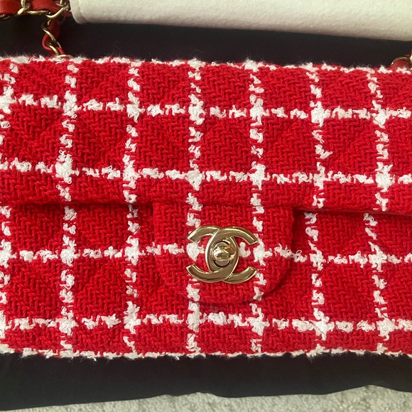 Chanel Mini Rectangle Flap Tweed Red & White Brand New! - Picture 4 of 15